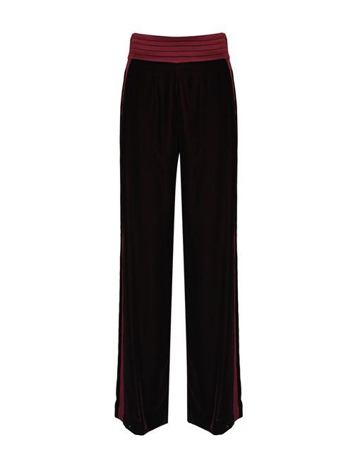 Pantalone smoking in velluto e raso Bordeaux Clips | A231 964800012